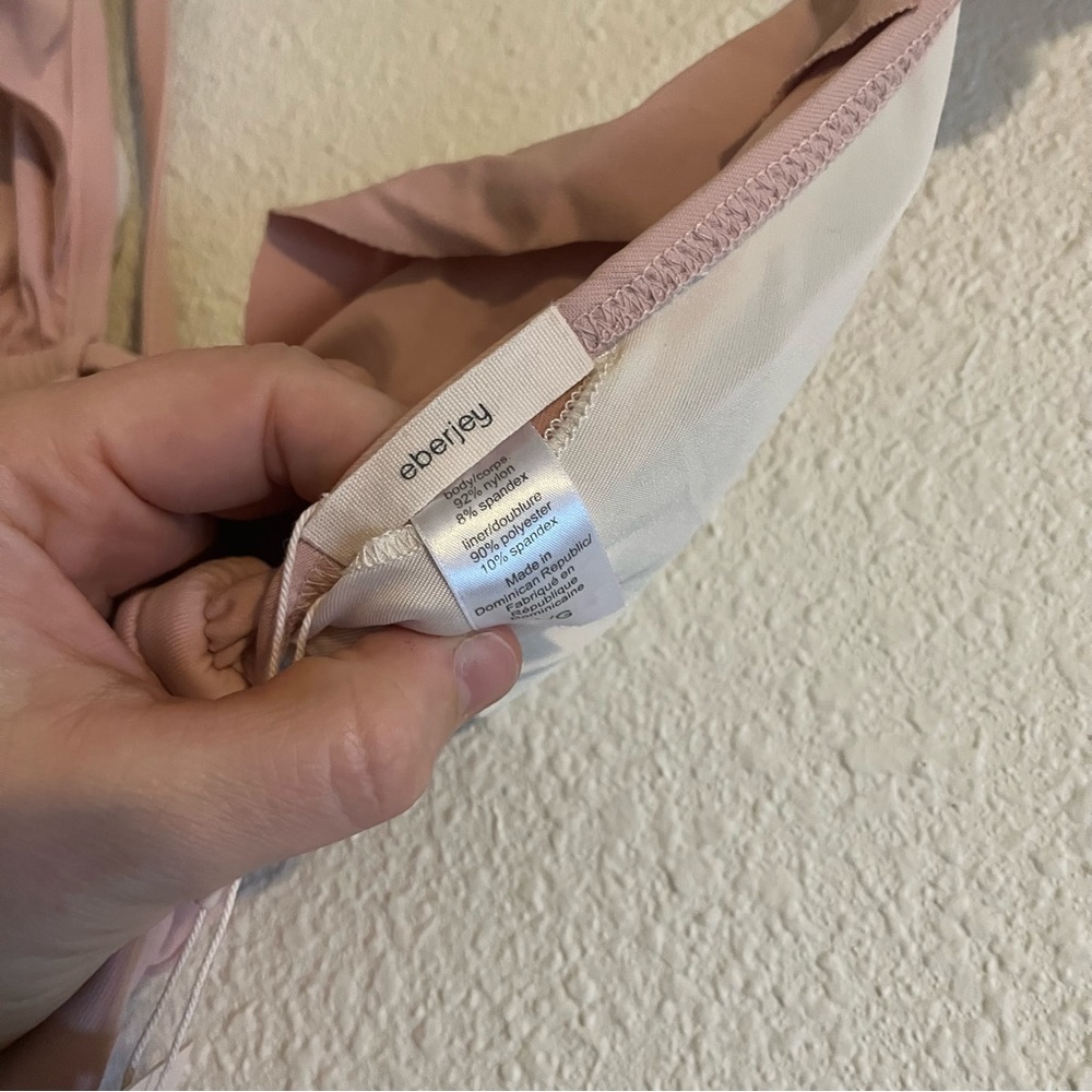 MNWT Eberjey Womens Pink Grayson So Solid Ruffle Straps One Piece Swimsuit - Picture 6 of 9